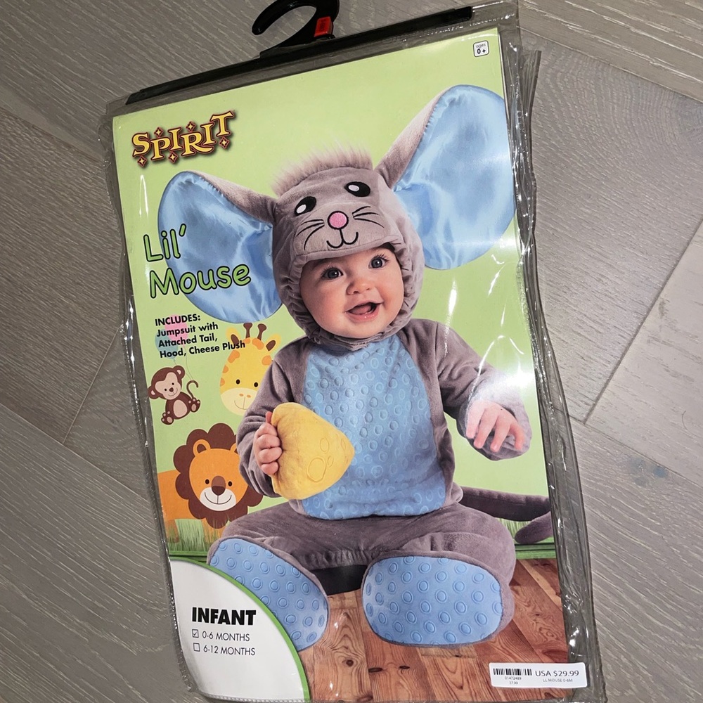 Spirit Halloween Little Mouse Costume size 0-6mo